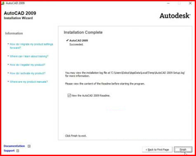 Cài đặt Autocad 2009