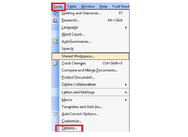 Vào thẻ Tool chọn mục Option.Vào thẻ Tool chọn mục Option.