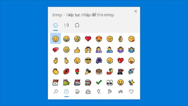 Thêm emoji từ bàn phím: