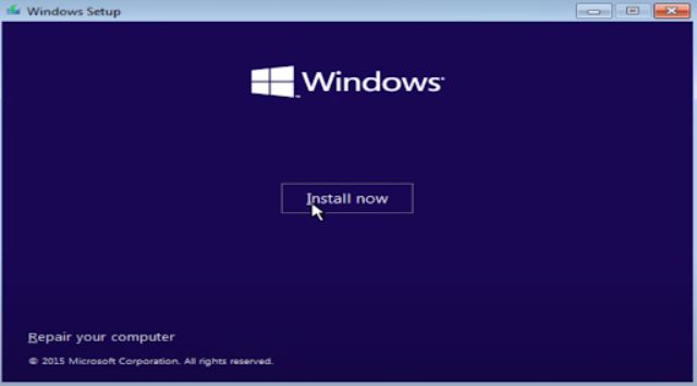 sau đó Chọn Install now