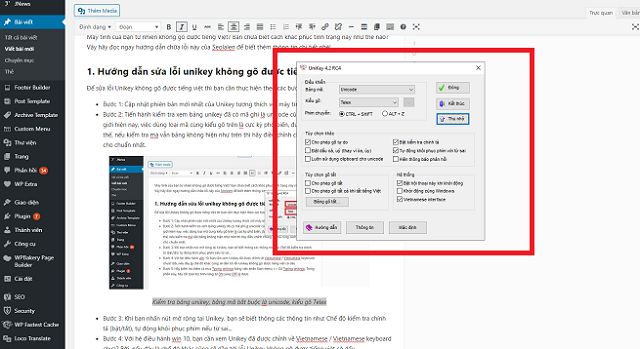 Nhấn vào phần mở rộng tại Unikey, bạn có thể kiểm tra được nhiều thông tin hơn