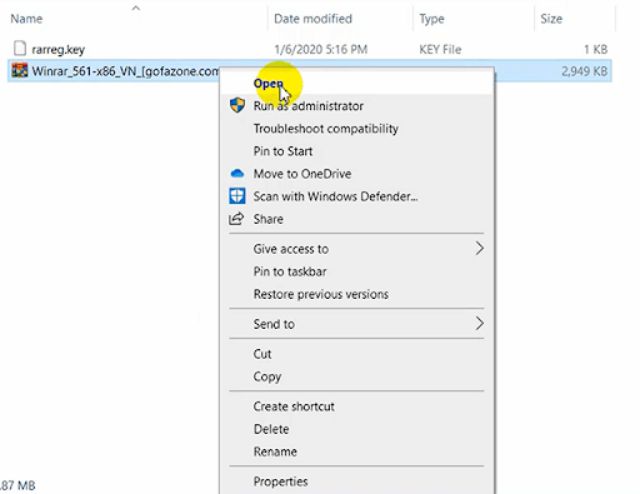 Vào ổ C mở file
