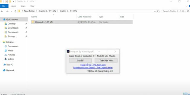 Khởi động game bằng cách nhấp vào file
