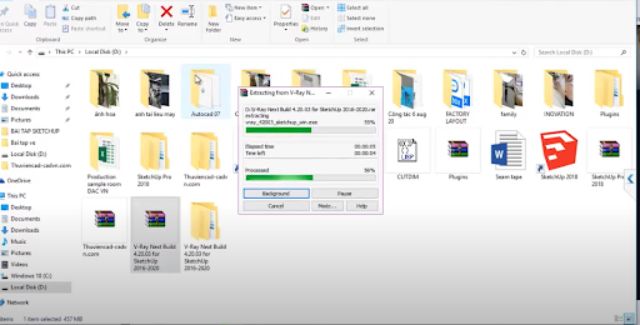 Kích chuột vào file vừa tải đế giải nén