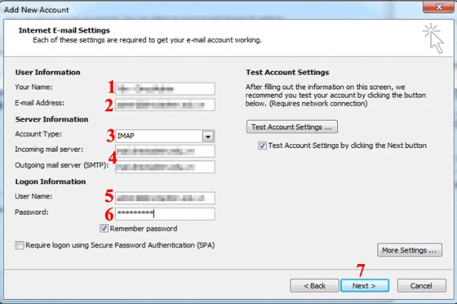 Cài đặt email trong outlook 2010